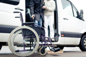 wheelchair and a van